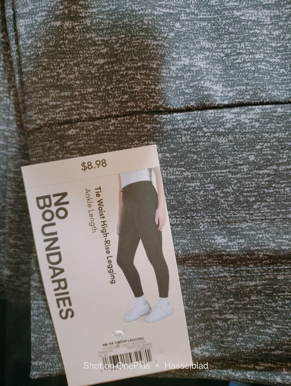 No Boundaries Heather Gray Tie-Waist High-Rise Leggings